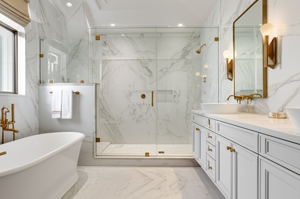 Luxury spa-like bathroom remodel The Woodlands 2025