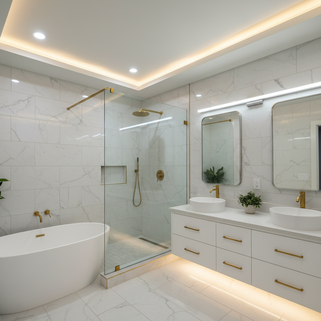 Luxury bathroom renovation in The Woodlands, TX